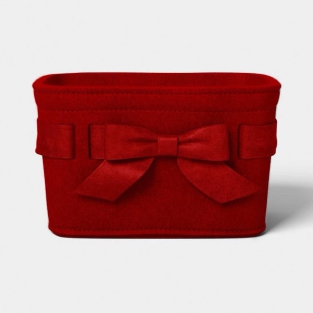 Felt Bow Decorative Basket Red - Threshold™